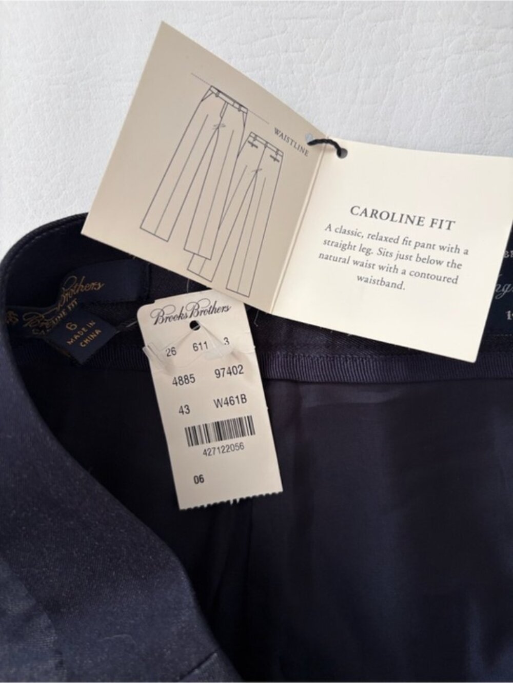 Brooks Brothers Pants Cotton Trousers Caroline Fit Pants Navy Blue size 6 - Picture 15 of 15